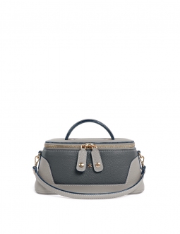 'Lingot Duo' Nappa Leather handbag Pearl Grey, Ardoise & Gold