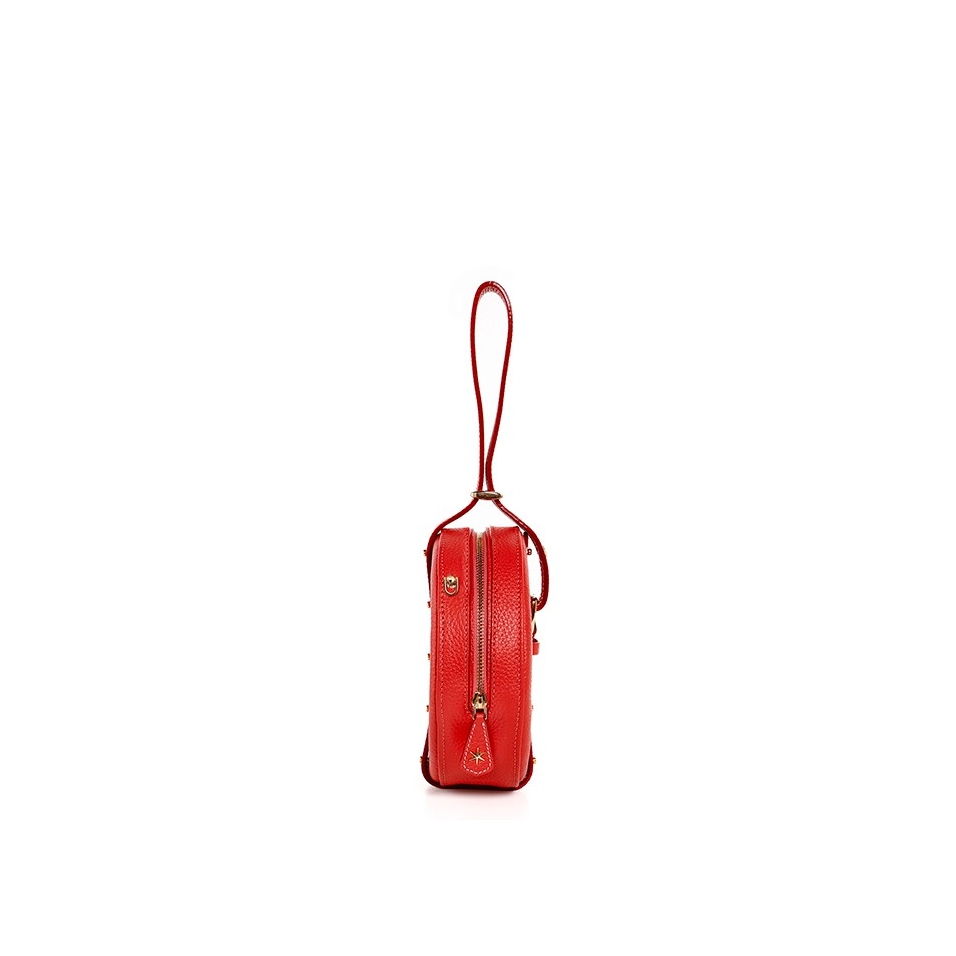 'Macaron' Sac à main Rond Cuir Nappa Ébène