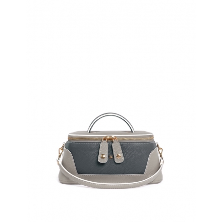 'Lingot Duo' Sac à main Cuir Nappa Perle, Ardoise & Or