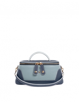 'Lingot Duo' Nappa Leather handbag Night Blue, Dragée & Gold