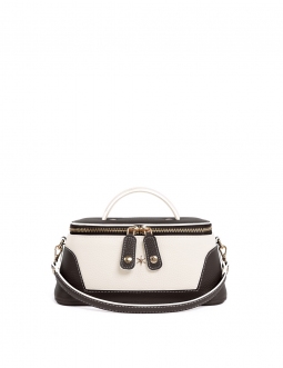 'Lingot Duo' Nappa Leather handbag Chocolate, Cream & Gold