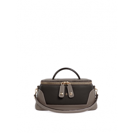 'Lingot Duo' Sac à main Cuir Nappa Volcan, Chocolat & Or