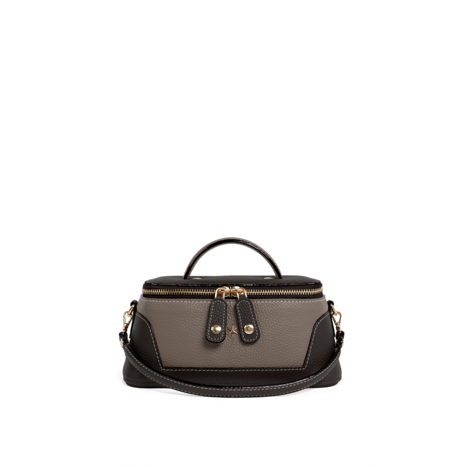 'Lingot Duo' Nappa Leather handbag Chocolate, Volcan & Gold
