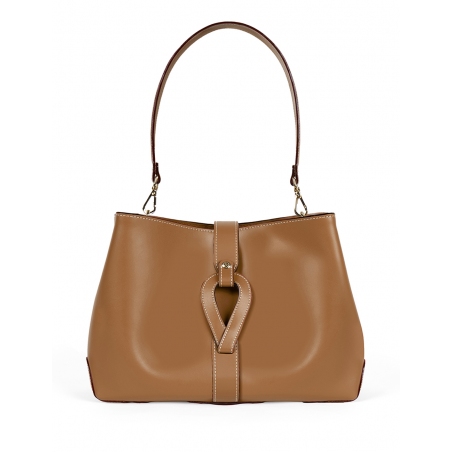 'Volute le Sac' Leather Tote bag Cognac & Gold