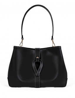 'Volute le Sac' Cabas Cuir Nappa Ébène Or