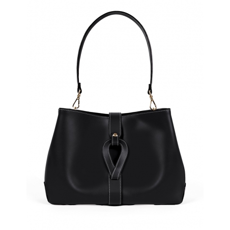'Volute le Sac' Cabas Cuir Nappa Ébène Or