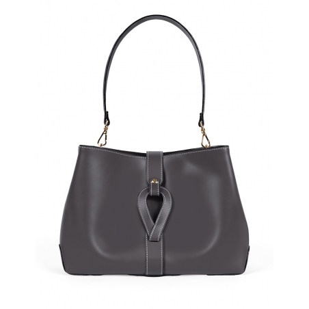 'Volute le Sac' Leather Tote bag Dark Grey & Gold