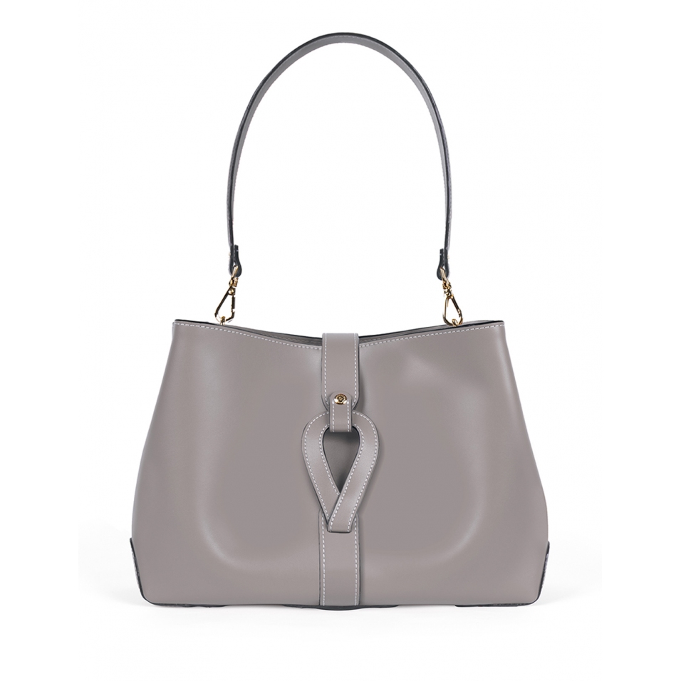 'Volute le Sac' Leather Tote bag Light Grey & Gold