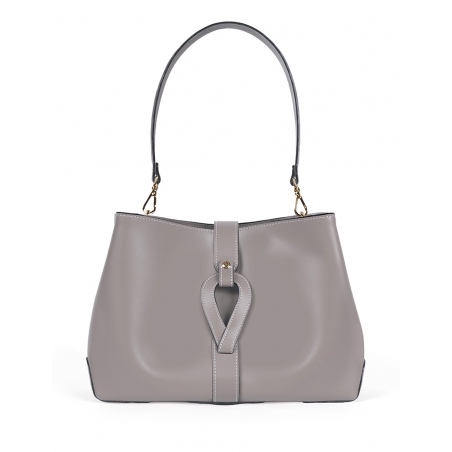 'Volute le Sac' Leather Tote bag Light Grey & Gold