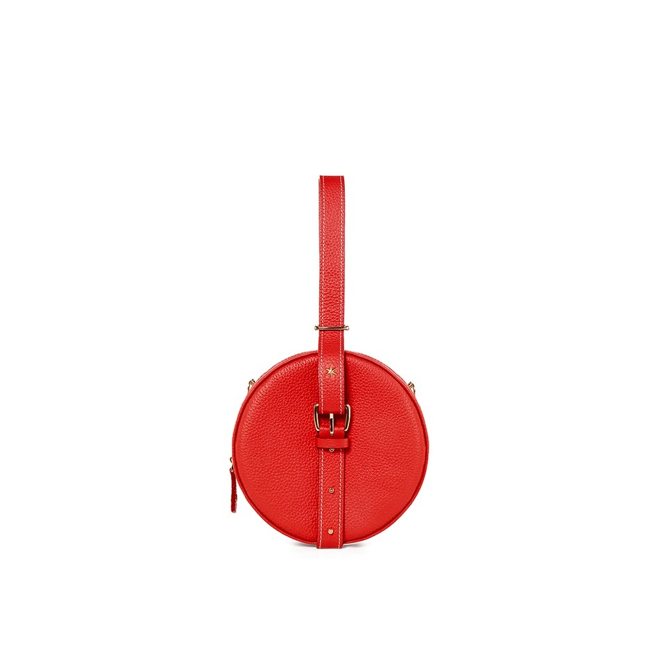 'Macaron' Sac à main Rond Cuir Nappa Ébène
