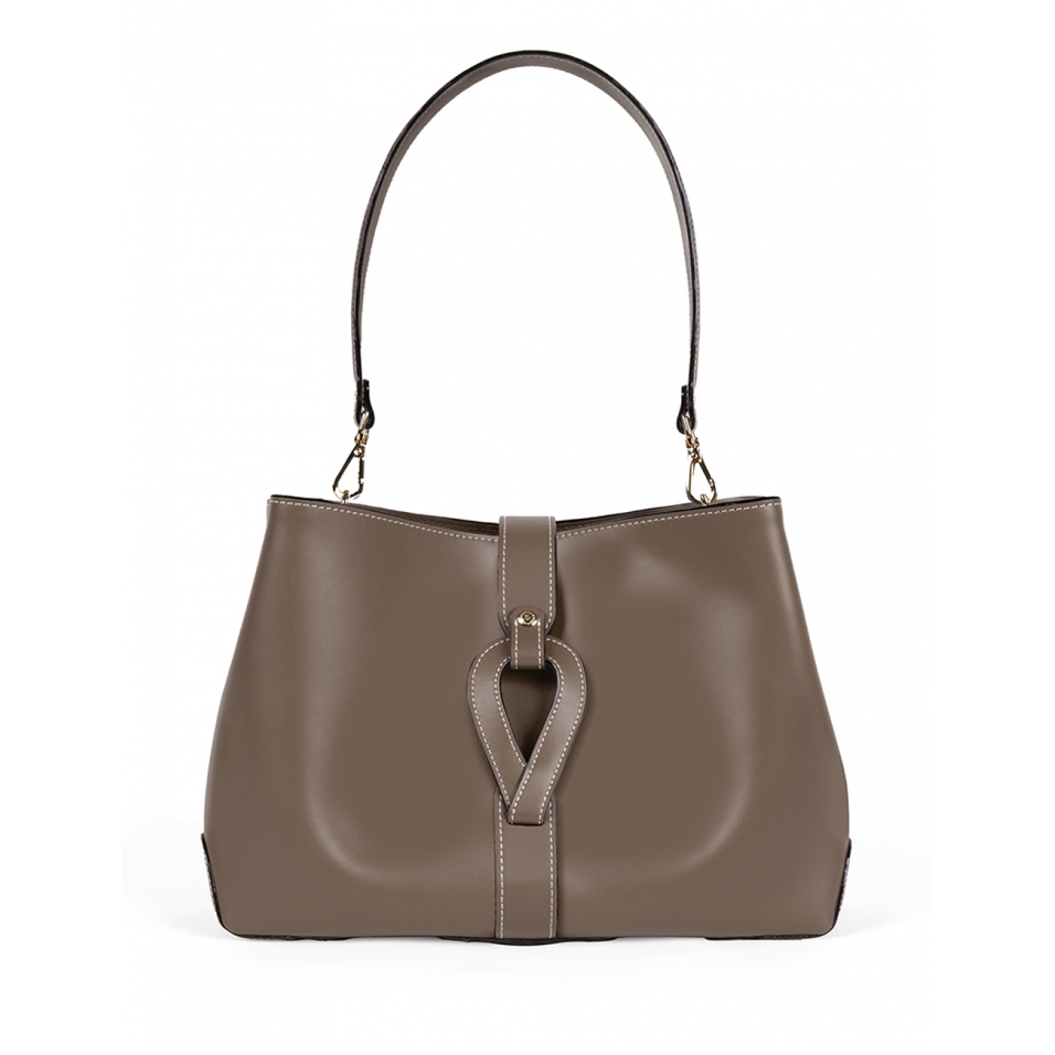 'Volute le Sac' Cabas Cuir Nappa Grizzli et Or