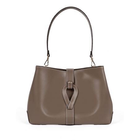 'Volute le Sac' Cabas Cuir Nappa Grizzli et Or