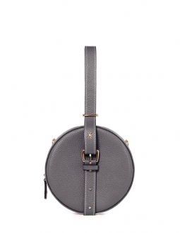 'Macaron' Sac à main Rond Cuir Nappa Ardoise