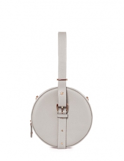 'Macaron' Sac à main Rond Cuir Nappa Perle