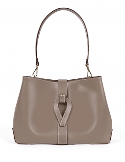 'Volute le Sac' Cabas Cuir Nappa Taupe et Or