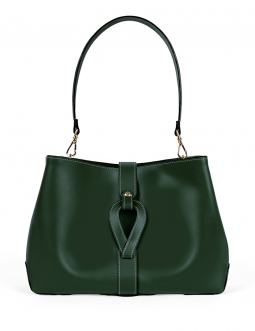 'Volute le Sac' Leather Tote bag Dark Green & Gold