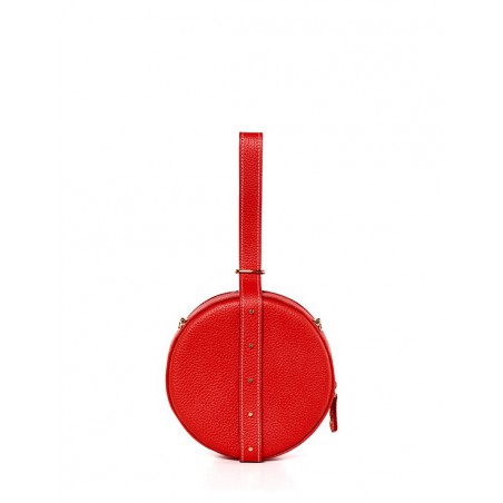 'Macaron' Sac à main Rond Cuir Nappa Ébène