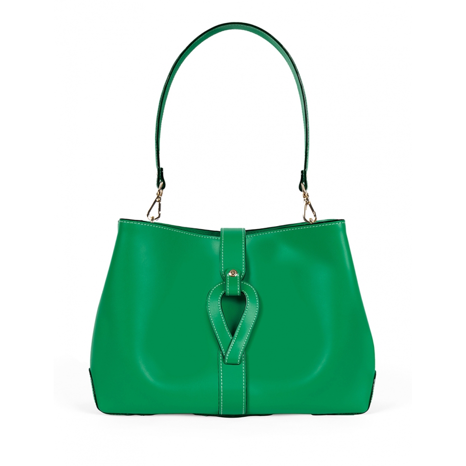'Volute le Sac' Leather Tote bag Green & Gold
