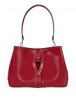 'Volute le Sac' Leather Tote bag Dark Red & Gold