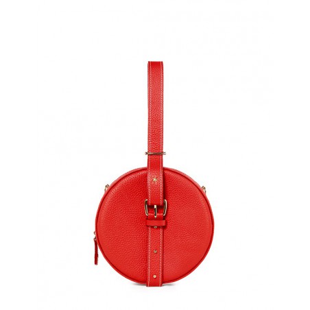 'Macaron' Sac à main Rond Cuir Nappa Ébène