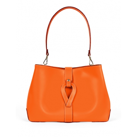 'Volute le Sac' Cabas Cuir Nappa Orange et Or