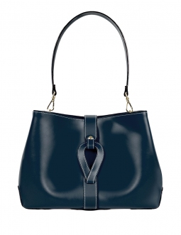 'Volute le Sac' Cabas Cuir Nappa Bleu nuit et Or
