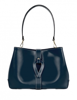 'Volute le Sac' Leather Tote bag Dark Blue & Gold