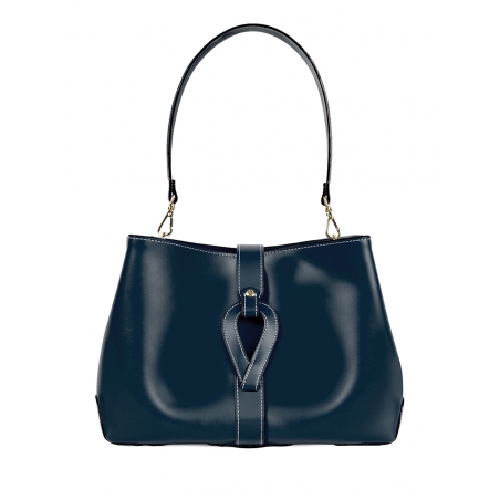 'Volute le Sac' Leather Tote bag Dark Blue & Gold