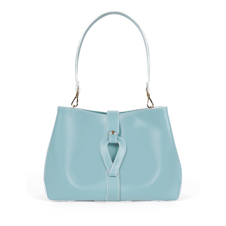 'Volute le Sac' Leather Tote bag Sky Blue & Gold