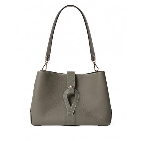 'Volute le Sac' Leather Tote bag Elephant Grey & Gold