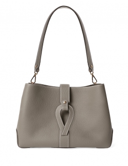 'Volute le Sac' Cabas Cuir Nappa Tourterelle et Or