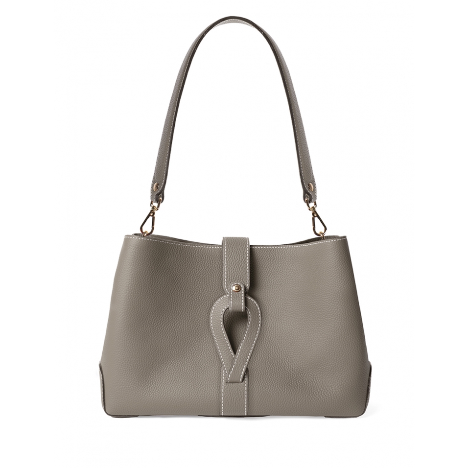 'Volute le Sac' Leather Tote bag Warm Grey & Gold