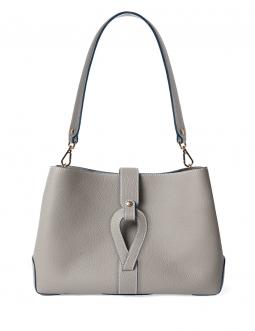 'Volute le Sac' Leather Tote bag Pearl Grey & Gold
