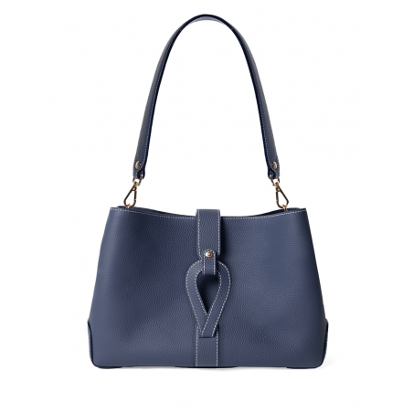 'Volute le Sac' Cabas Cuir Nappa Marine et Or