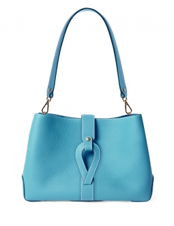 'Volute le Sac' Leather Tote bag Sky Blue & Gold