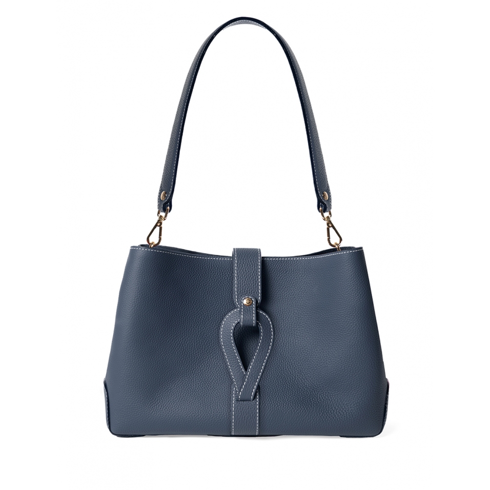 'Volute le Sac' Leather Tote bag Night Blue & Gold