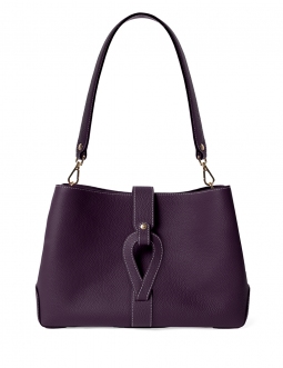 'Volute le Sac' Leather Tote bag Dark Purple & Gold