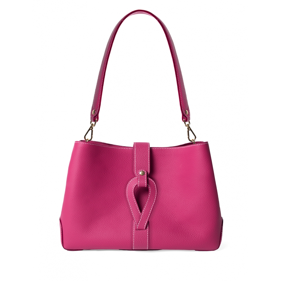 'Volute le Sac' Cabas Cuir Nappa Fuchsia et Or