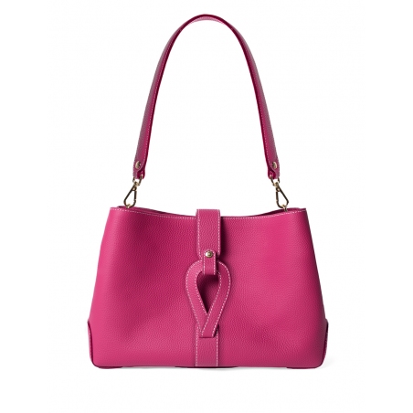 'Volute le Sac' Cabas Cuir Nappa Fuchsia et Or