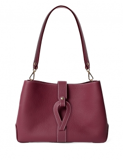 'Volute le Sac' Leather Tote bag Dark Red & Gold