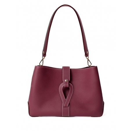 'Volute le Sac' Cabas Cuir Nappa Bordeaux et Or