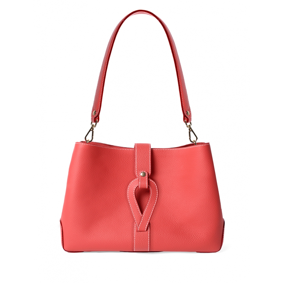 'Volute le Sac' Leather Tote bag Watermelon & Gold