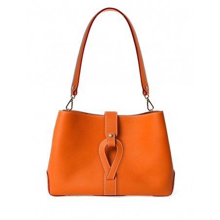 'Volute le Sac' Cabas Cuir Nappa Orange et Or