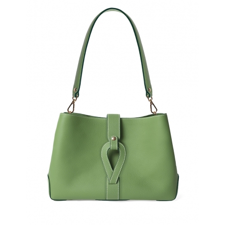 'Volute le Sac' Cabas Cuir Nappa Asperge et Or