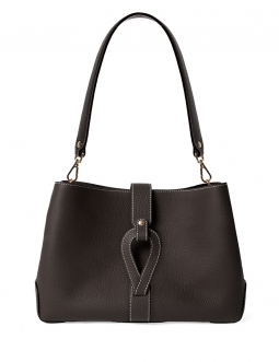 'Volute le Sac' Cabas Cuir Nappa Chocolat et Or