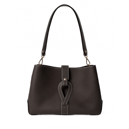 'Volute le Sac' Leather Tote bag Chocolat & Gold