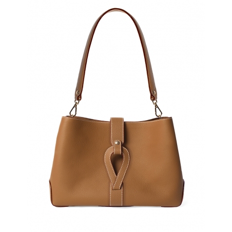 'Volute le Sac' Cabas Cuir Nappa Cognac et Or