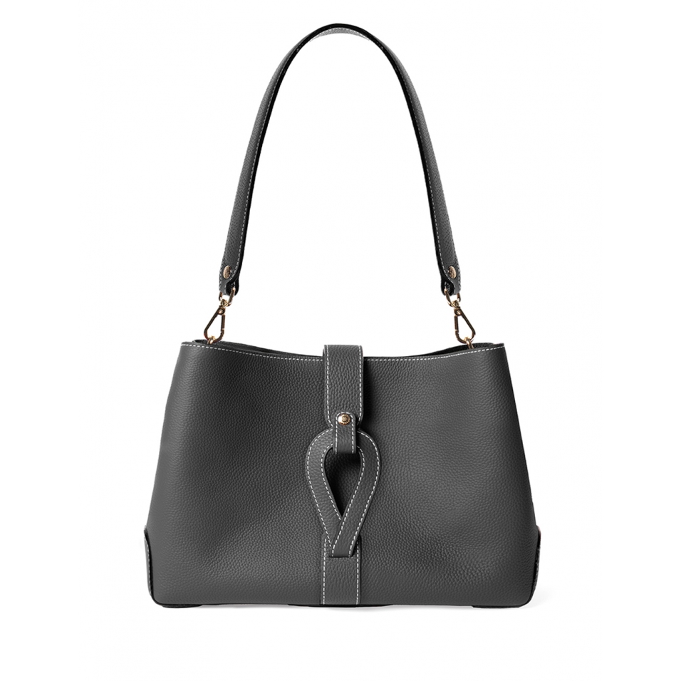 'Volute le Sac' Leather Tote bag Ardoise & Gold