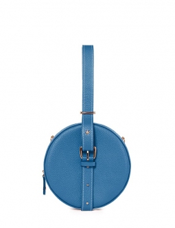 'Macaron' Sac à main Rond Cuir Nappa Indigo