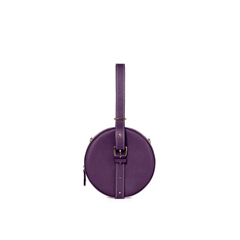 'Macaron' Nappa Leather handbag Dark Purple 